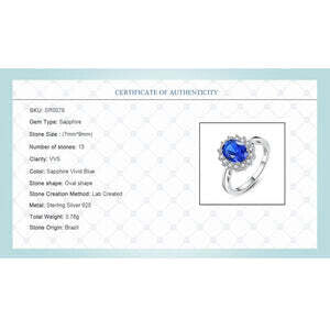 Sterling Silver925  Sapphire Ring