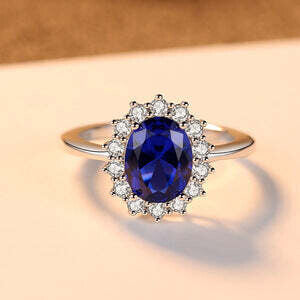 Sterling Silver925  Sapphire Ring