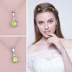 Peridot Pendant - Captivating Brilliant Cut in 925 Sterling Silver