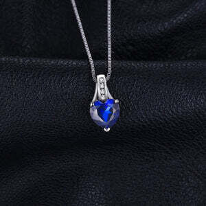 Sapphire  Blue-Love Heart Pendant