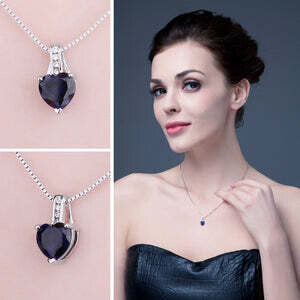 Sapphire  Blue-Love Heart Pendant