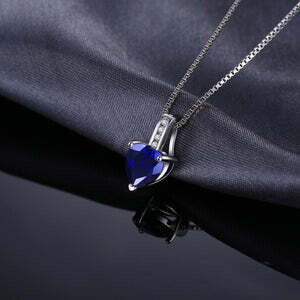 Sapphire  Blue-Love Heart Pendant