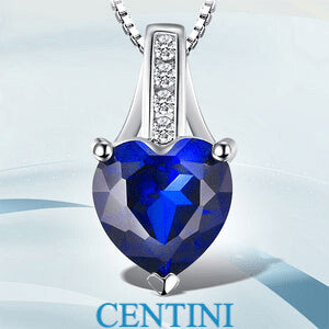 Sapphire  Blue-Love Heart Pendant