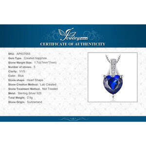 Sapphire  Blue-Love Heart Pendant