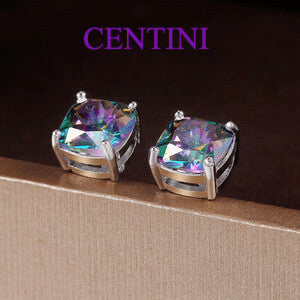 Trendy Multicolor Square Zircon Earrings