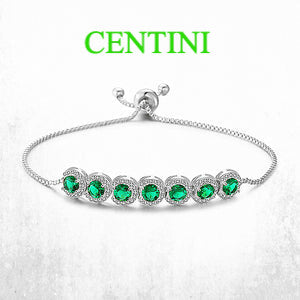 Charming Emerald Look Adjustable Bracelet