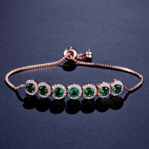 Charming Emerald Look Adjustable Bracelet