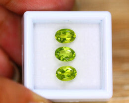 Elegant Peridot Triplets Oval Cut