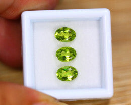 Elegant Peridot Triplets Oval Cut