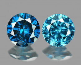 Natural Blue Diamond Matching Pair - Round Shape, Radiant Blue Color