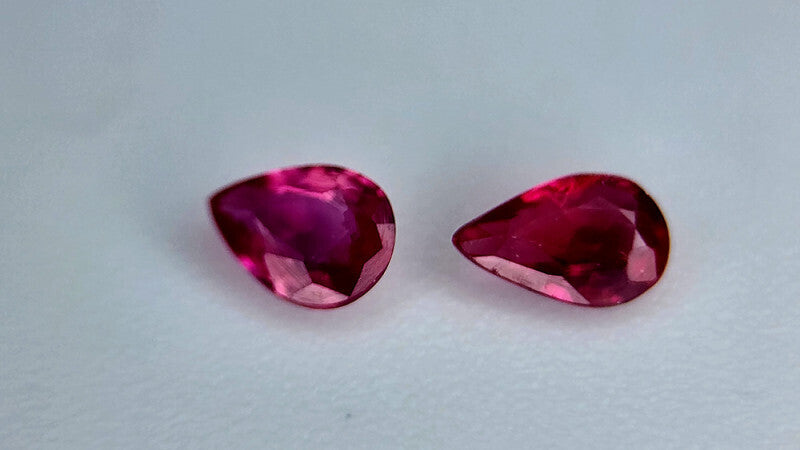 Brilliant Pair of Reddish Pink Natural Rubies