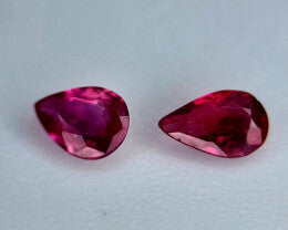 Brilliant Pair of Reddish Pink Natural Rubies