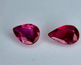 Brilliant Pair of Reddish Pink Natural Rubies