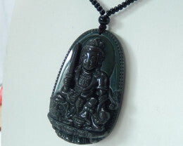 Agate Black Pendant-Sulemani Hakim Black Agate Carving