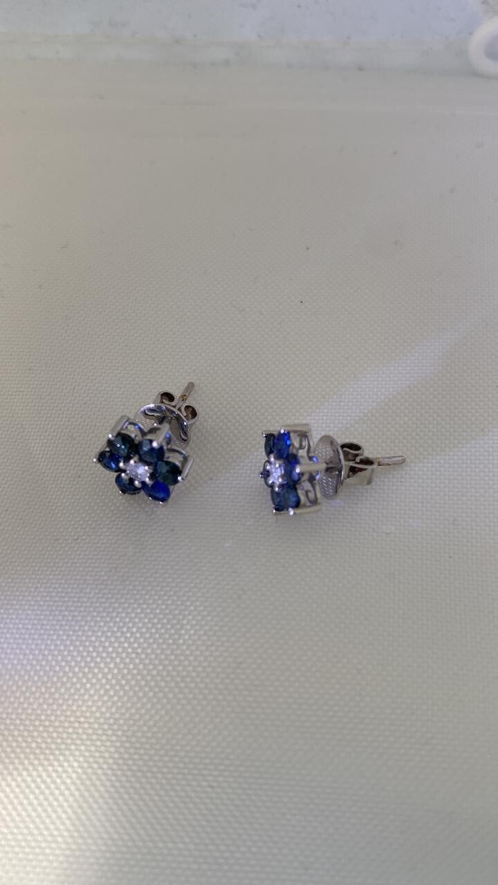 Sapphire and Diamond Earrings