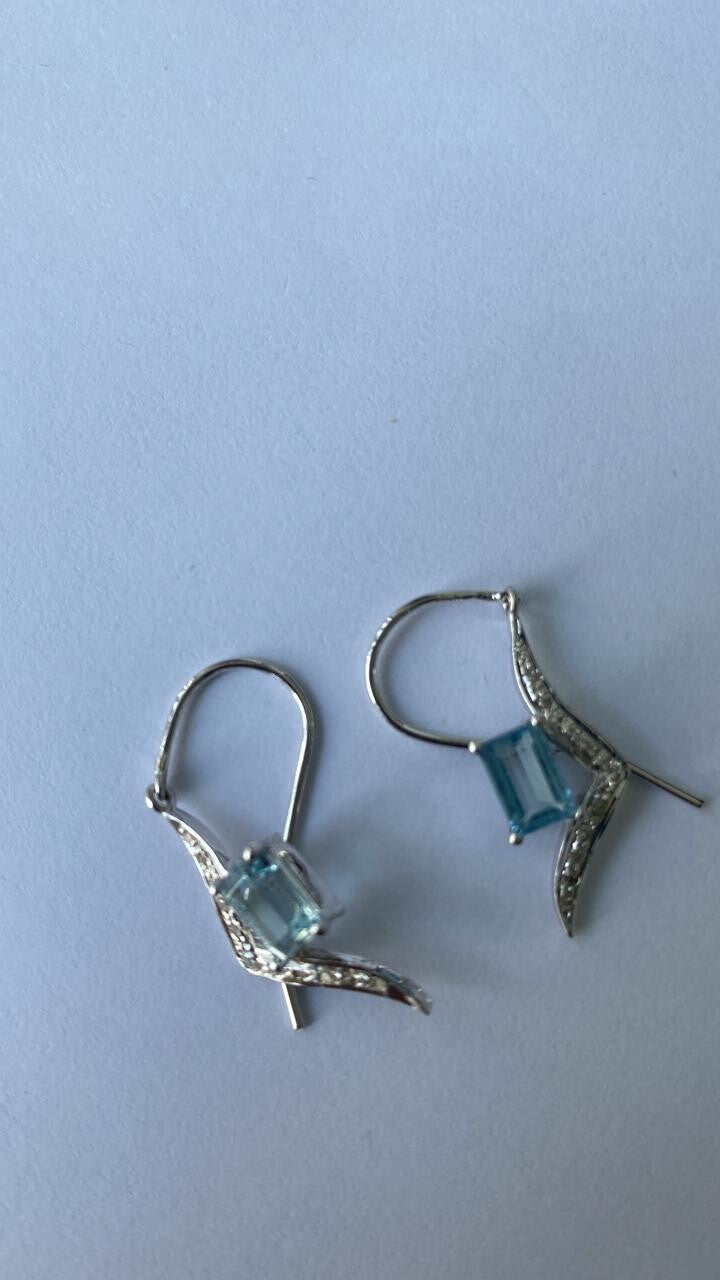 Aquamarine Diamond Earrings