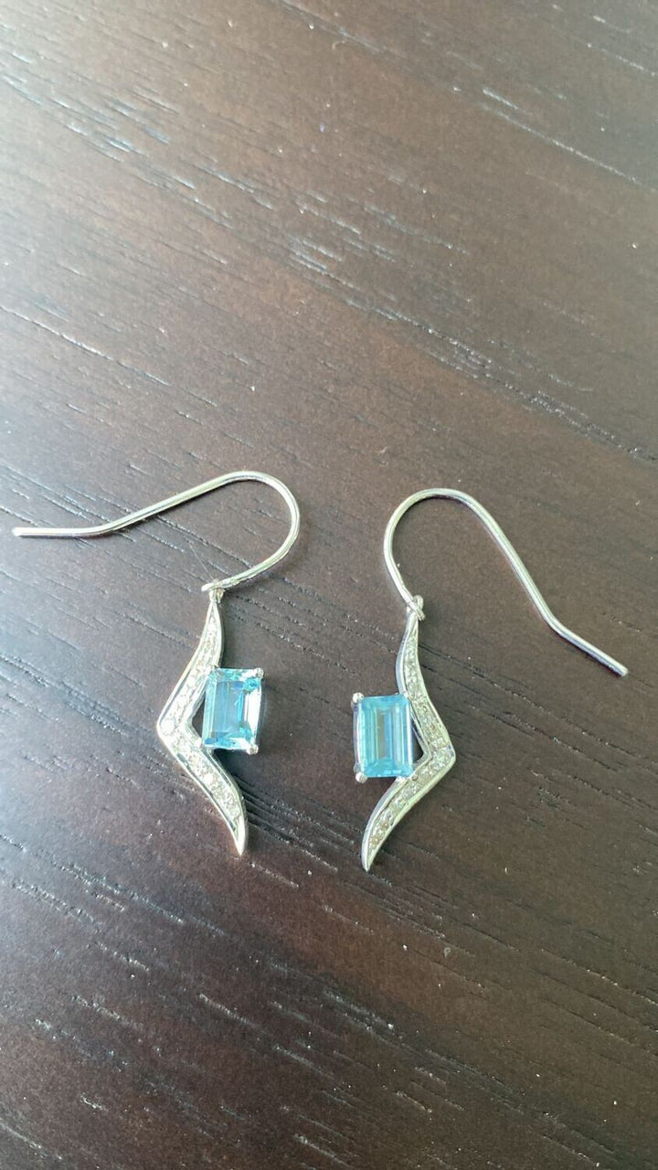 Aquamarine Diamond Earrings